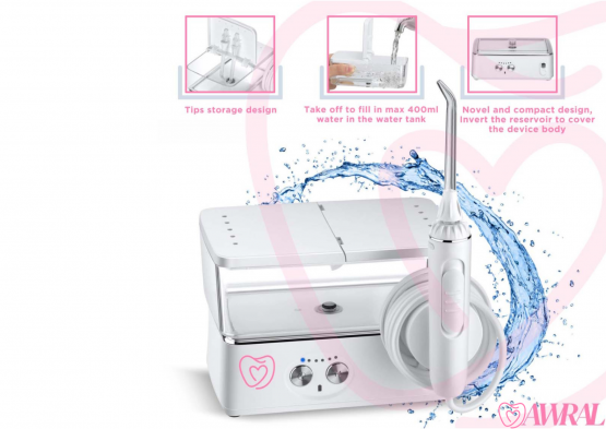 AWRAL WATER FLOSSER PRO COMPACT | CORDLESS| WITH TRAVEL CASE | 12+ 6 MONTHS WARRANTY| PORTABLE & RECHARGEABLE | WF PRO WITH 6 TIPS | 6 PRESSURE SETTINGS